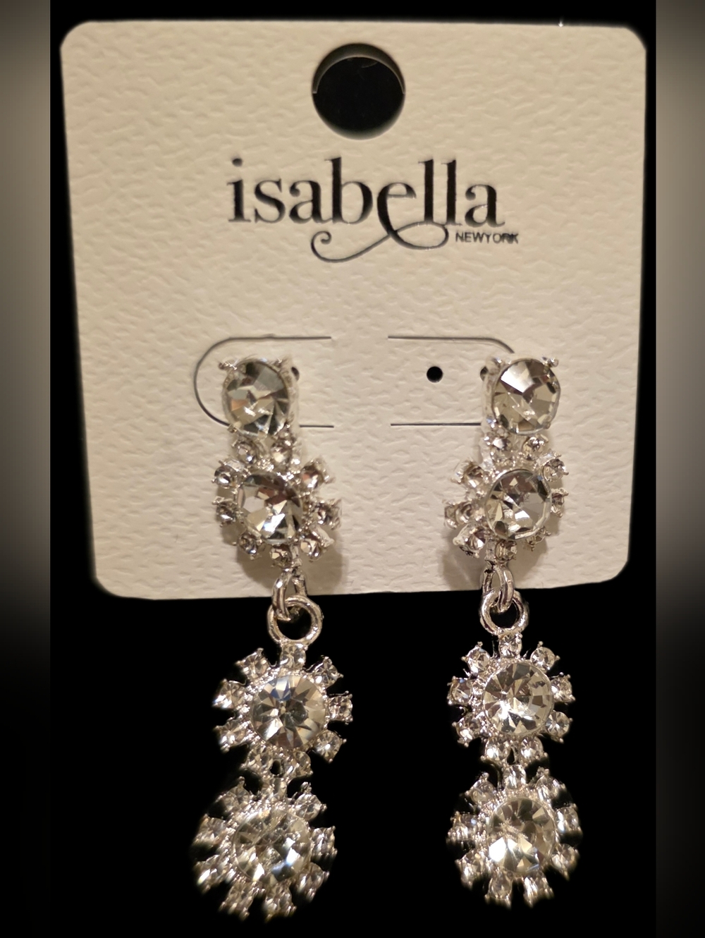 Clear Crystal Drop Earrings
